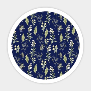 Navy Christmas Loose Floral Watercolor Sticker